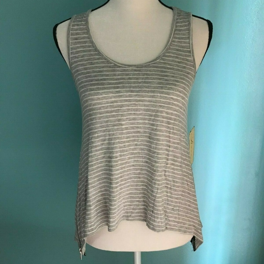 Vintage Havana Sleeveless top shirt Gray/White